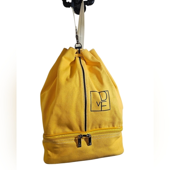 DvF Diane vonFurstenberg Yellow Canvas Convertible Bag Backpack - Picture 11 of 14